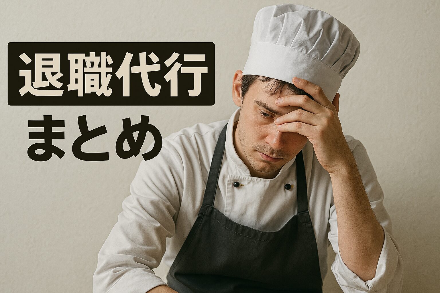 悩んでいる料理人男性の画像
